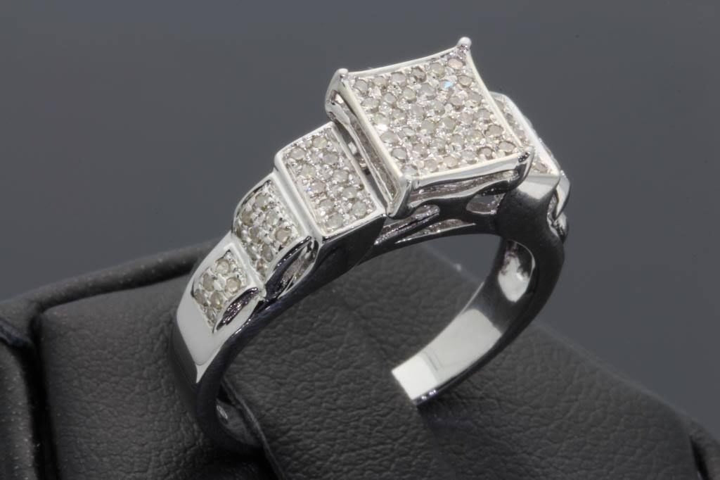 .50 CARAT 100% GENUINE DIAMONDS WOMEN STERLING SILVER ENGAGEMENT WEDDING RING