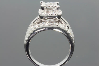 10K WHITE GOLD 2.75 CARAT WOMEN REAL DIAMOND ENGAGEMENT RING WEDDING RING BRIDAL