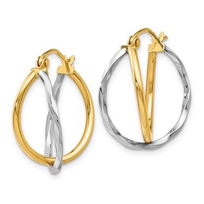 Leslie's 14K Two-tone Polished Hinged Earrings