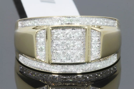 10K SOLID YELLOW GOLD .75 CARAT REAL DIAMOND ENGAGEMENT RING WEDDING PINKY BAND