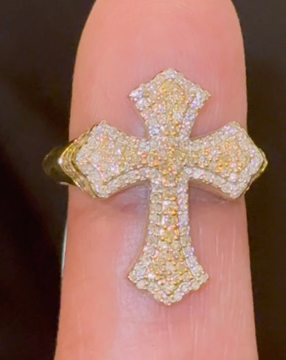 10K SOLID YELLOW GOLD 1 CARAT REAL DIAMOND ENGAGEMENT RING WEDDING PINKY BAND