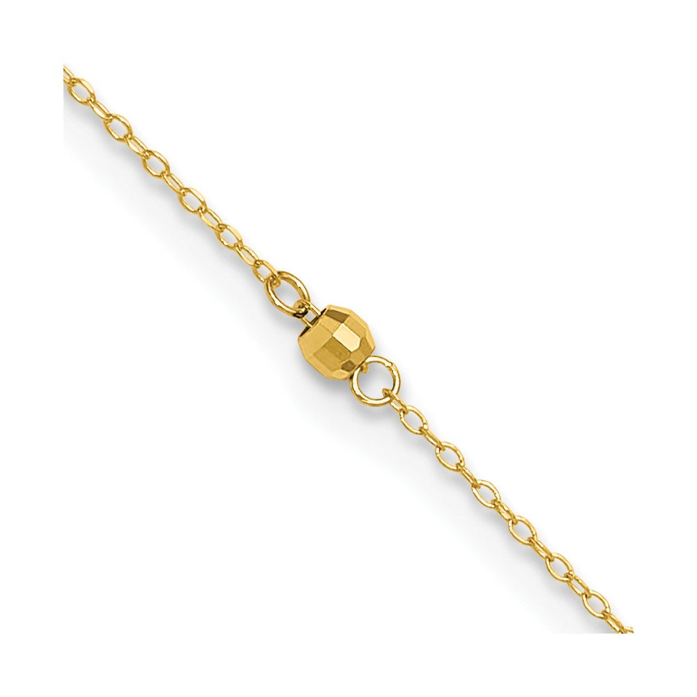 14K Mirror Beads 9in Plus 1in Ext Anklet