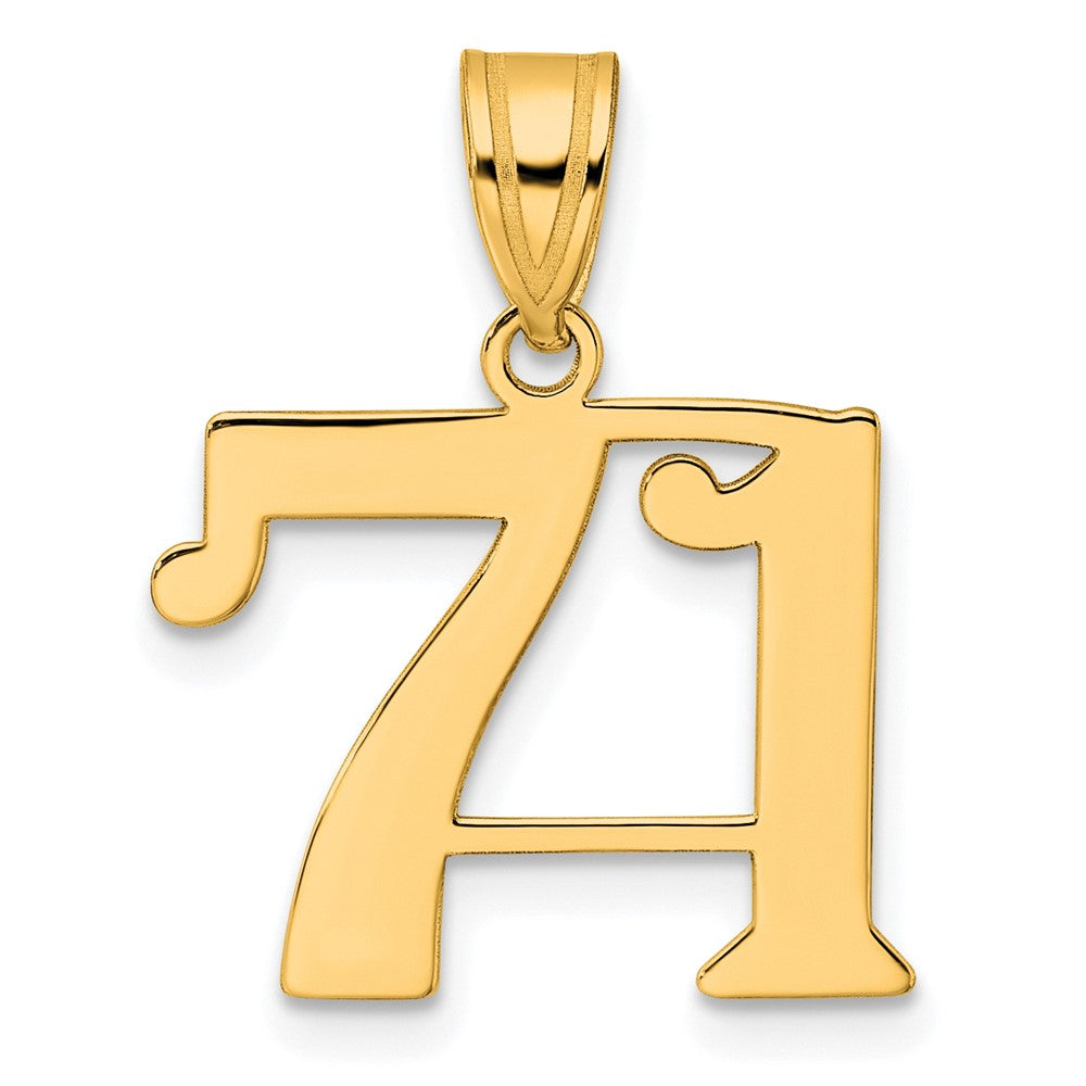 14k Polished Number 71 Pendant