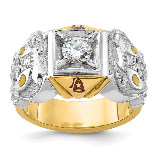 14ktt IBGoodman Men's Textured Masonic Shriner's Ring Mounting