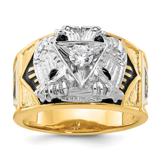 14ktt IBGoodman Men's Textured 32nd Scottish Rite Masonic Ring Mtg