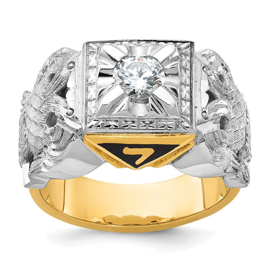 14ktt IBGoodman Men's Textured 32nd Scottish Rite Masonic Ring Mtg