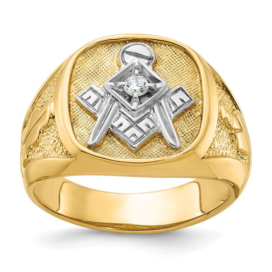 14k IBGoodman Men's Textured Blue Lodge Masonic Ring Mounting