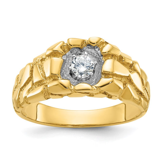14k IBGoodman Men's Diamond Nugget Complete Ring