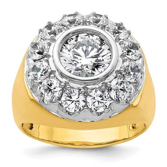 14k Two-tone IBGoodman Men's Polished Semi-Mount Lab Grown Diamond Ring