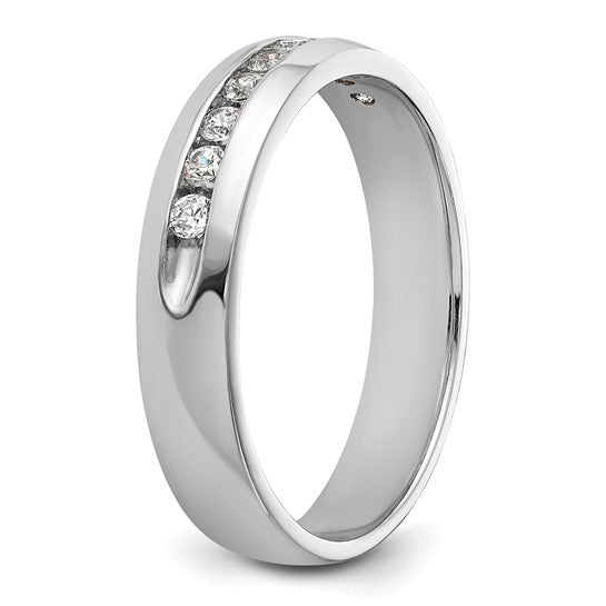 IBGoodman 14k White Gold Men's Polished 9-Stone 1/4 Carat Lab Grown Diamond Ring