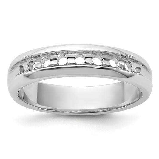 IBGoodman 14k White Gold Polished 9 Stone Men's Ring Mounting