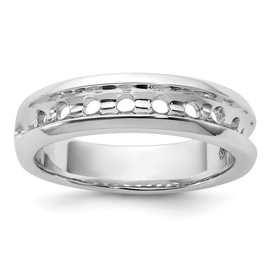 IBGoodman 14k White Gold Polished 9 Stone Men's Ring Mounting