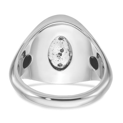 14k White Gold IBGoodman Men's Oval Ruby Doublet Stone and 1/15 carat Diamond Complete Ring