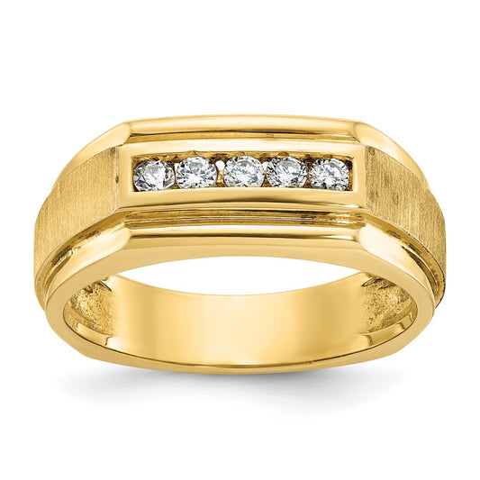 IBGoodman 14k Polished/Satin 5 Stone Men's Ring Mounting