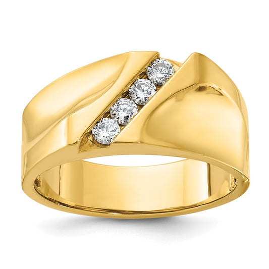 14k IBGoodman Men's Polished 4-Stone Ring Mounting