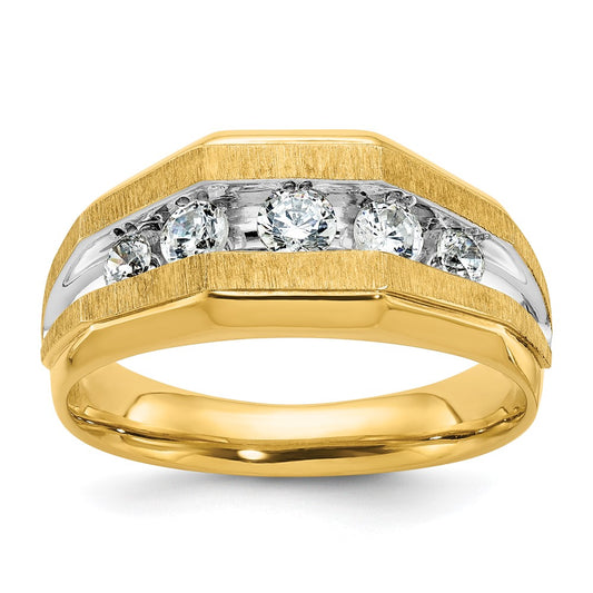 14k IBGoodman Men's Polished and Satin 5-Stone Ring Mounting