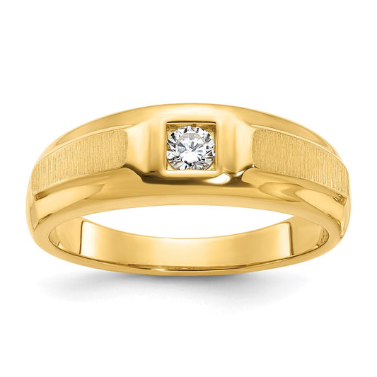 14k IBGoodman Men's Polished and Satin Diamond Ring Mounting