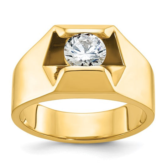 14k IBGoodman Men's Polished Complete Lab Grown Diamond Ring