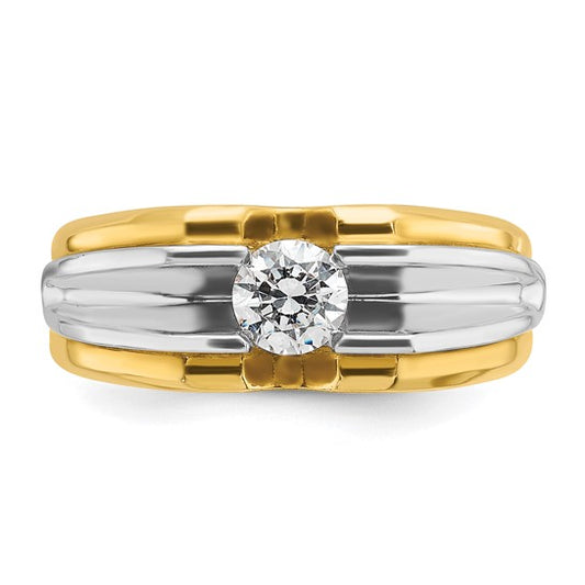 14k Two-tone IBGoodman Men's 1/2 carat Diamond Complete Ring