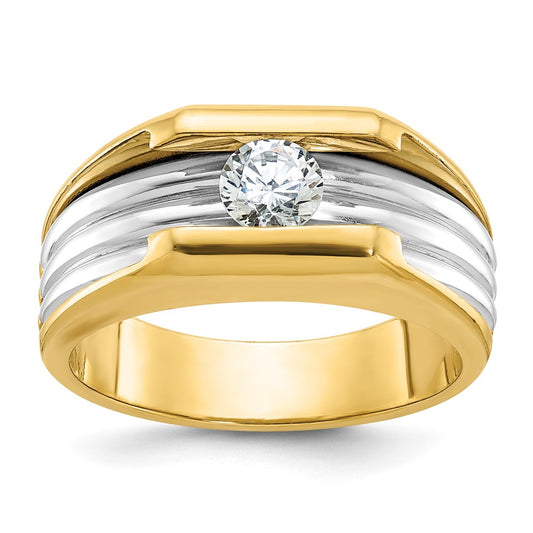 14k Two-tone IBGoodman Men's Diamond Complete Ring