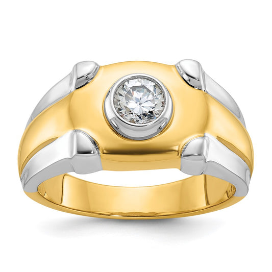 14k Two-tone IBGoodman Men's Diamond Complete Ring