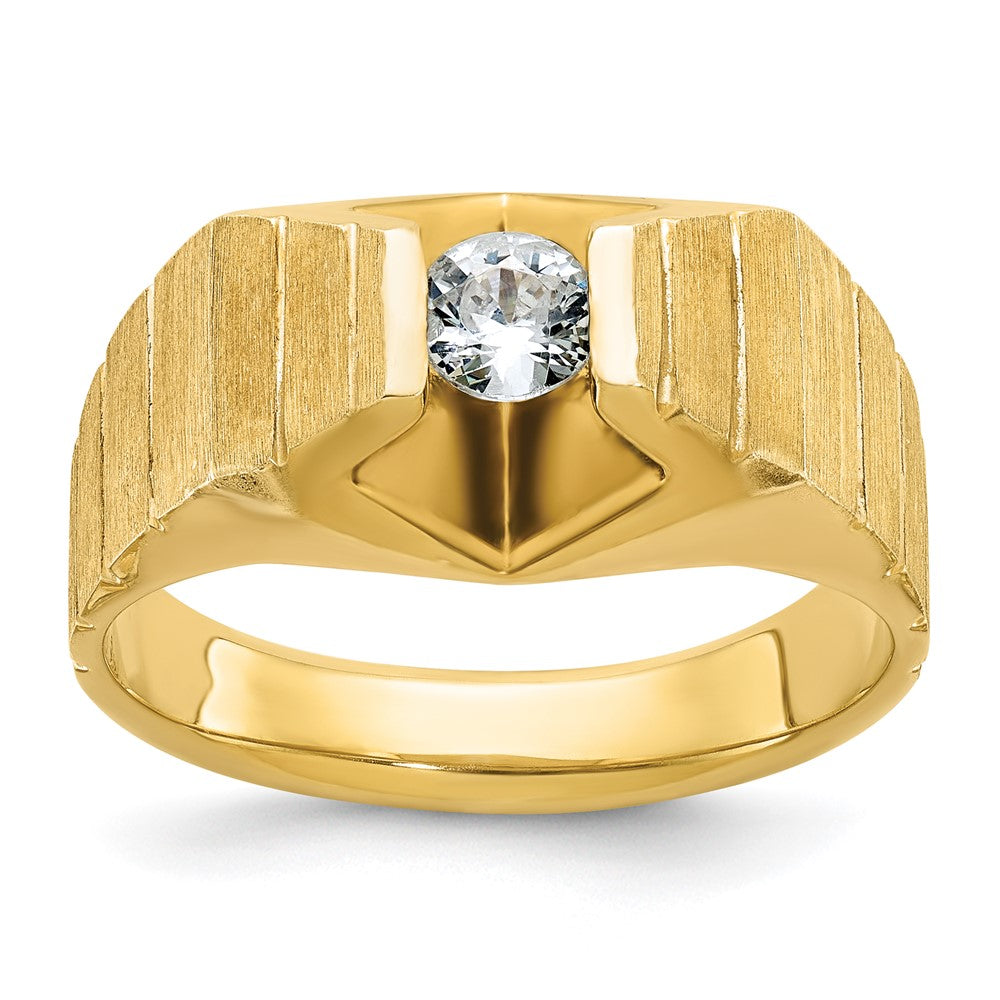 14k IBGoodman Men's Polished and Satin Diamond Ring Mounting