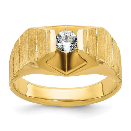 14k IBGoodman Men's Polished and Satin Diamond Ring Mounting