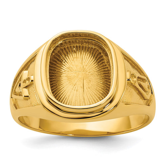 14k IBGoodman Men's Textured Blue Lodge Masonic Ring Mounting
