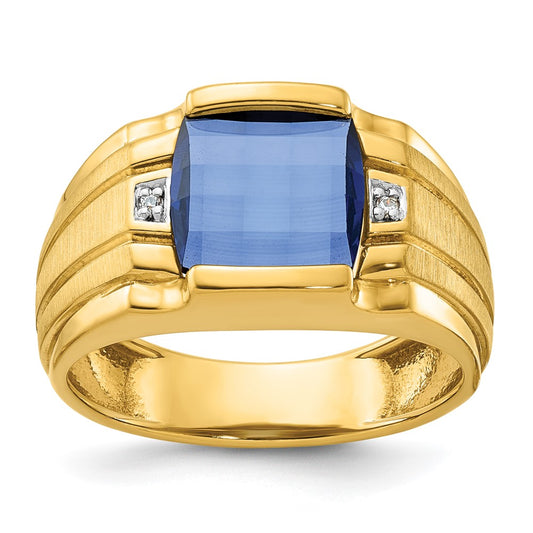 14k IBGoodman Men's Gemstone and Diamond Ring Mounting