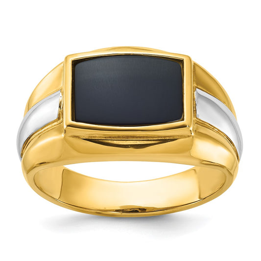 14k Two-tone IBGoodman Men's Onyx Ring Mounting
