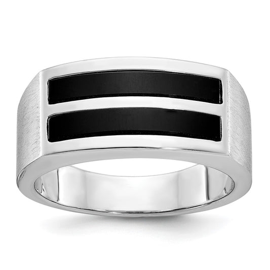 14k White Gold IBGoodman Men's Polished and Satin Ring Mounting