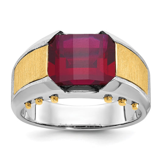 14k Two-tone IBGoodman Men's Gemstone and Diamond Ring Mounting