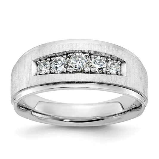 NEW Catalogs Lab Grown Diamond Jewelry(Pg. 76) IBGoodman Lab Grown Diamond Rings(Pg. 6) IBGoodman 14k White Gold Men's Polished and Brushed 5-Stone 1/2 Carat Lab Grown Diamond Ring