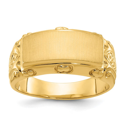 14k IBGoodman 15x7mm Men's Signet Ring