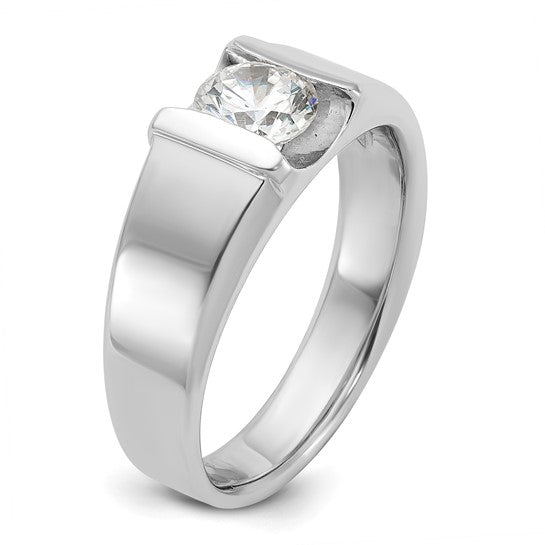 14k White Gold IBGoodman Men's Complete Lab Grown Diamond Ring