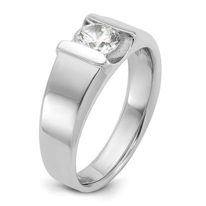 14k White Gold IBGoodman Men's Complete Lab Grown Diamond Ring