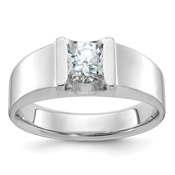 14k White Gold IBGoodman Men's Complete Lab Grown Diamond Ring