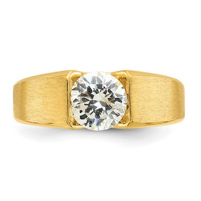 14k IBGoodman Men's Polished and Satin Complete Lab Grown Diamond Ring