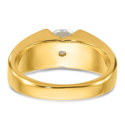 14k IBGoodman Men's Polished and Satin Complete Lab Grown Diamond Ring