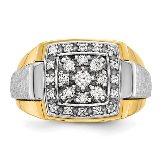 IBGoodman 10k Two-tone Men's Polished and Satin 1/2 Carat A Quality Diamond Ring