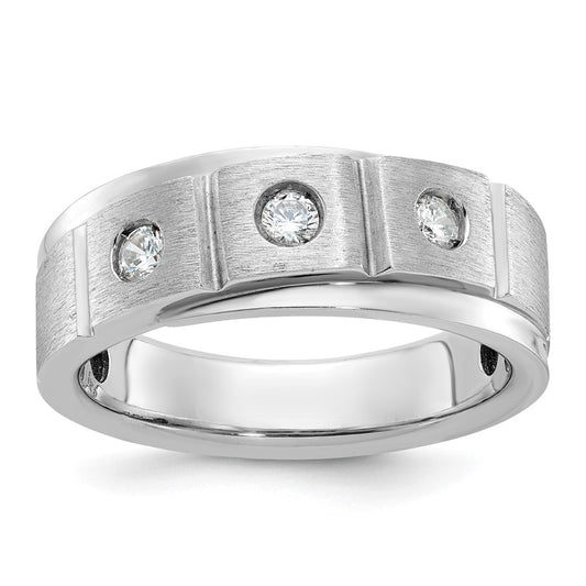 14k White Gold IBGoodman Men's Polished/Satin Diamond Ring Mounting