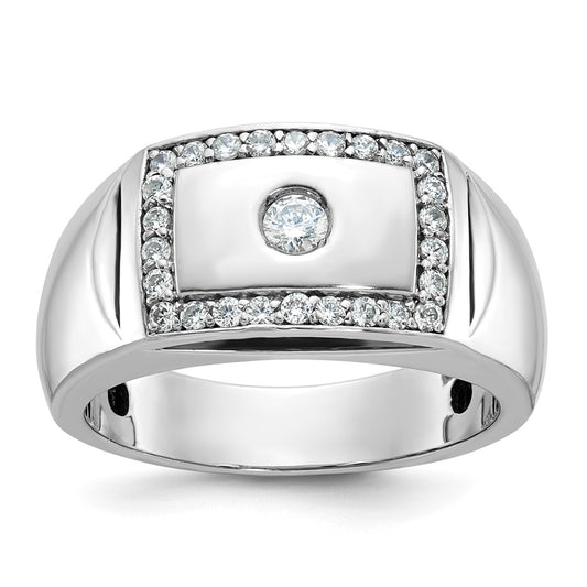 14k White Gold IBGoodman Men's Polished & Cut-Out Ring Mounting