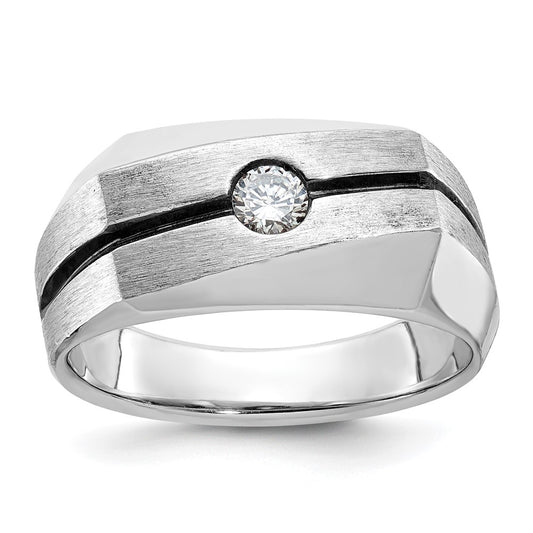 14k White Gold IBGoodman Men's Polished/Satin Diamond Ring Mounting