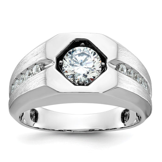 14k White Gold IBGoodman Men's Polished/Satin Diamond Semi-mount Ring