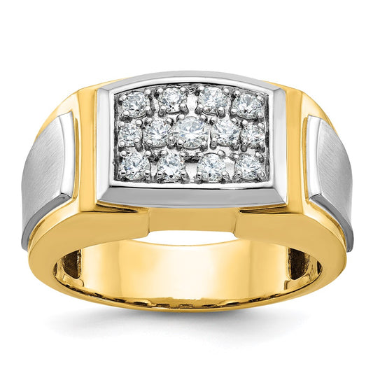 14k w/ White RH IBGoodman Men's Polish/Satin Diamond Cluster Ring