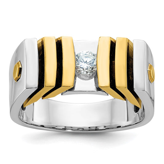 14k Two-tone IBGoodman Men's Diamond Complete Ring