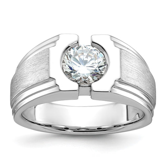 14k White Gold IBGoodman Men's Polished/Satin Diamond Ring Mounting
