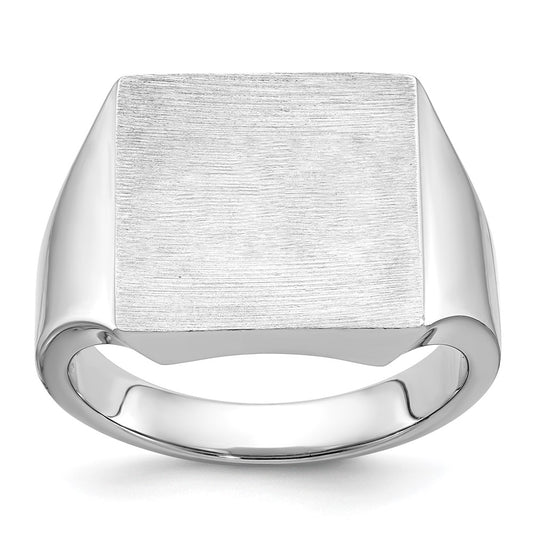 14k White Gold IBGoodman 16x16mm Men's Square Signet Ring