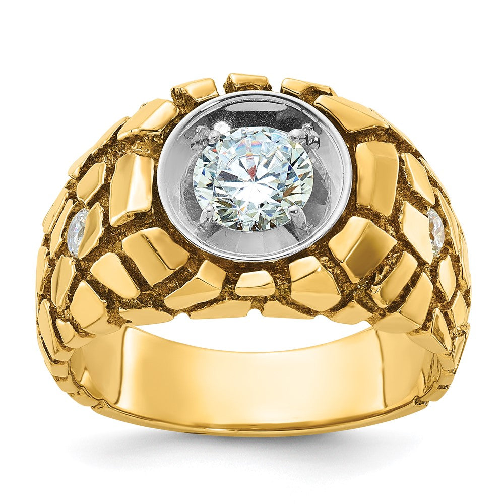 14k Two-tone IBGoodman Men's Diamond Nugget Complete Ring