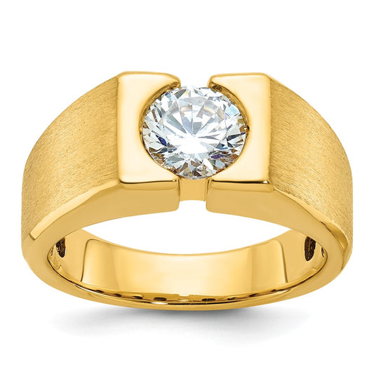 14k IBGoodman Men's Polished and Satin Diamond Ring Mounting